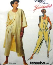 1546  VOGUE TAMOTSU LONG COAT- DRESS, CROP PANTS, SHELL TOP Individualist  PATTERN 8 UNCUT 